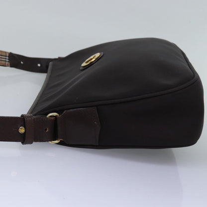 BURBERRYSs Shoulder Bag PVC Leather Brown Auth bs15062