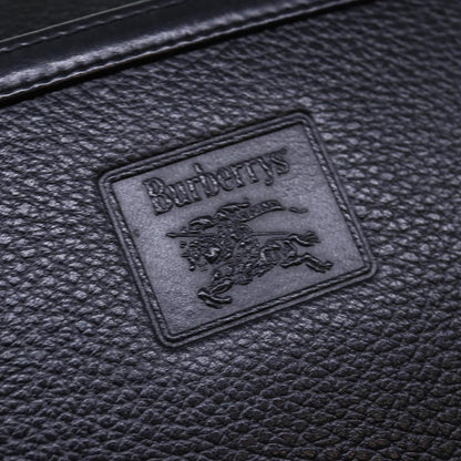BURBERRYSs Clutch Bag Leather Black Auth bs15137