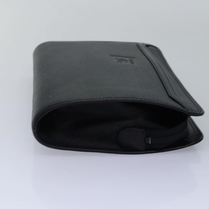 BURBERRYSs Clutch Bag Leather Black Auth bs15137