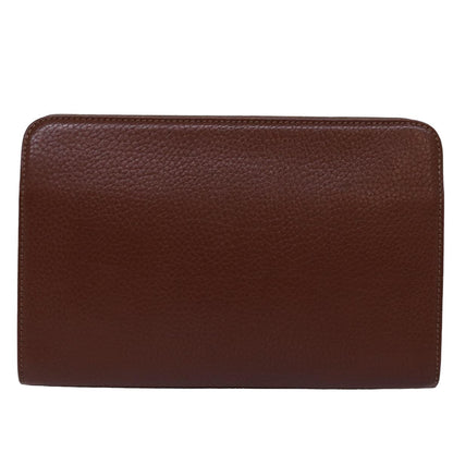 BURBERRYSs Clutch Bag Leather Brown Auth bs15138