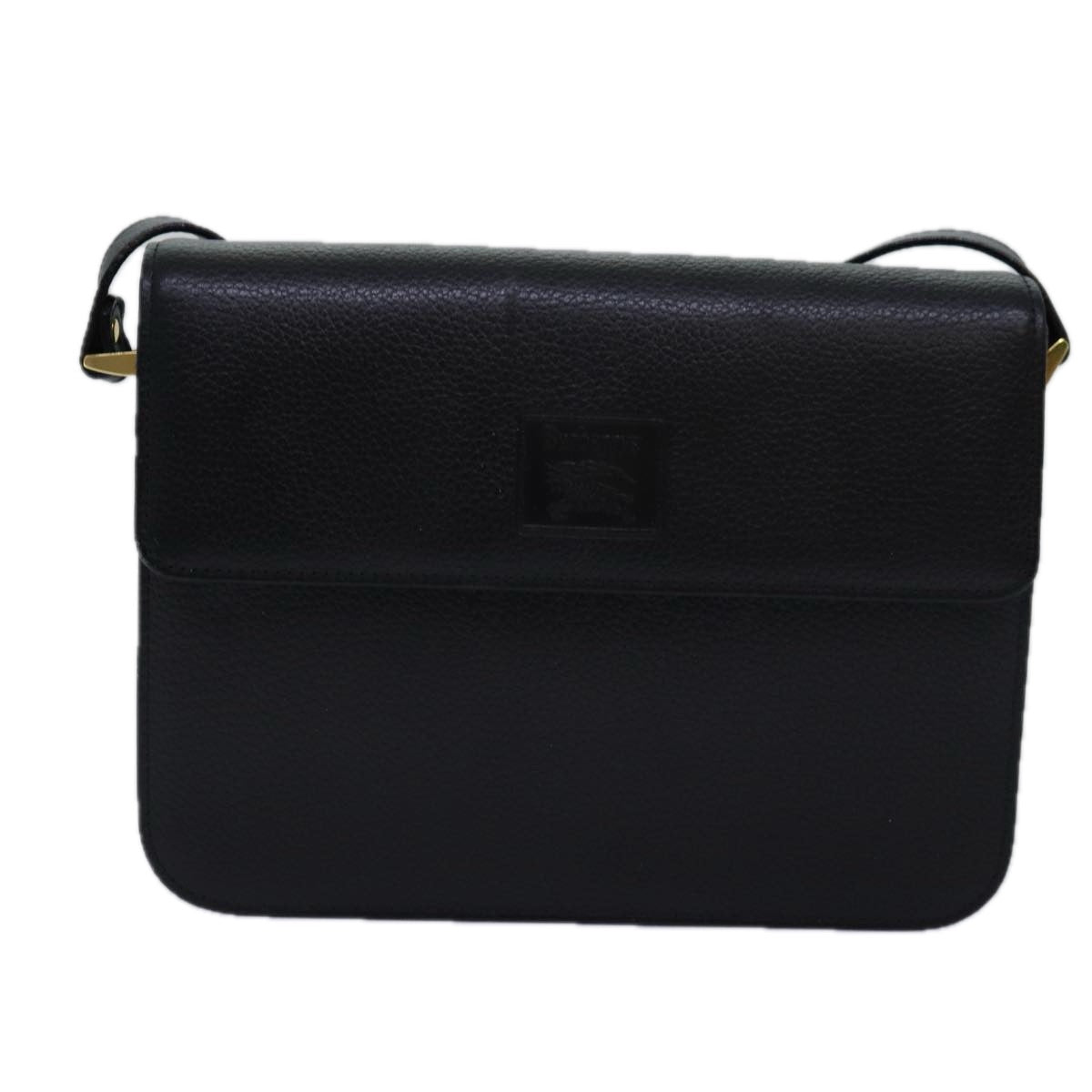 BURBERRYSs Shoulder Bag Leather Black Auth bs15151