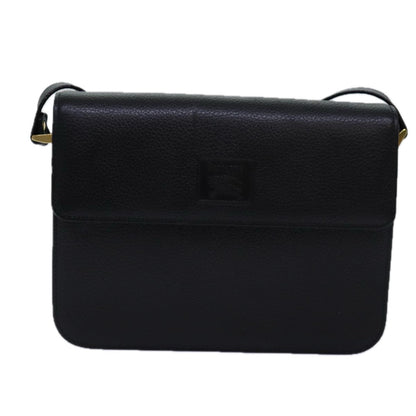 BURBERRYSs Shoulder Bag Leather Black Auth bs15151