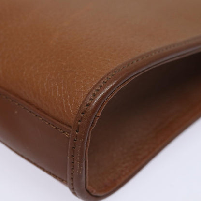 BURBERRYSs Clutch Bag Leather Brown Auth bs15306