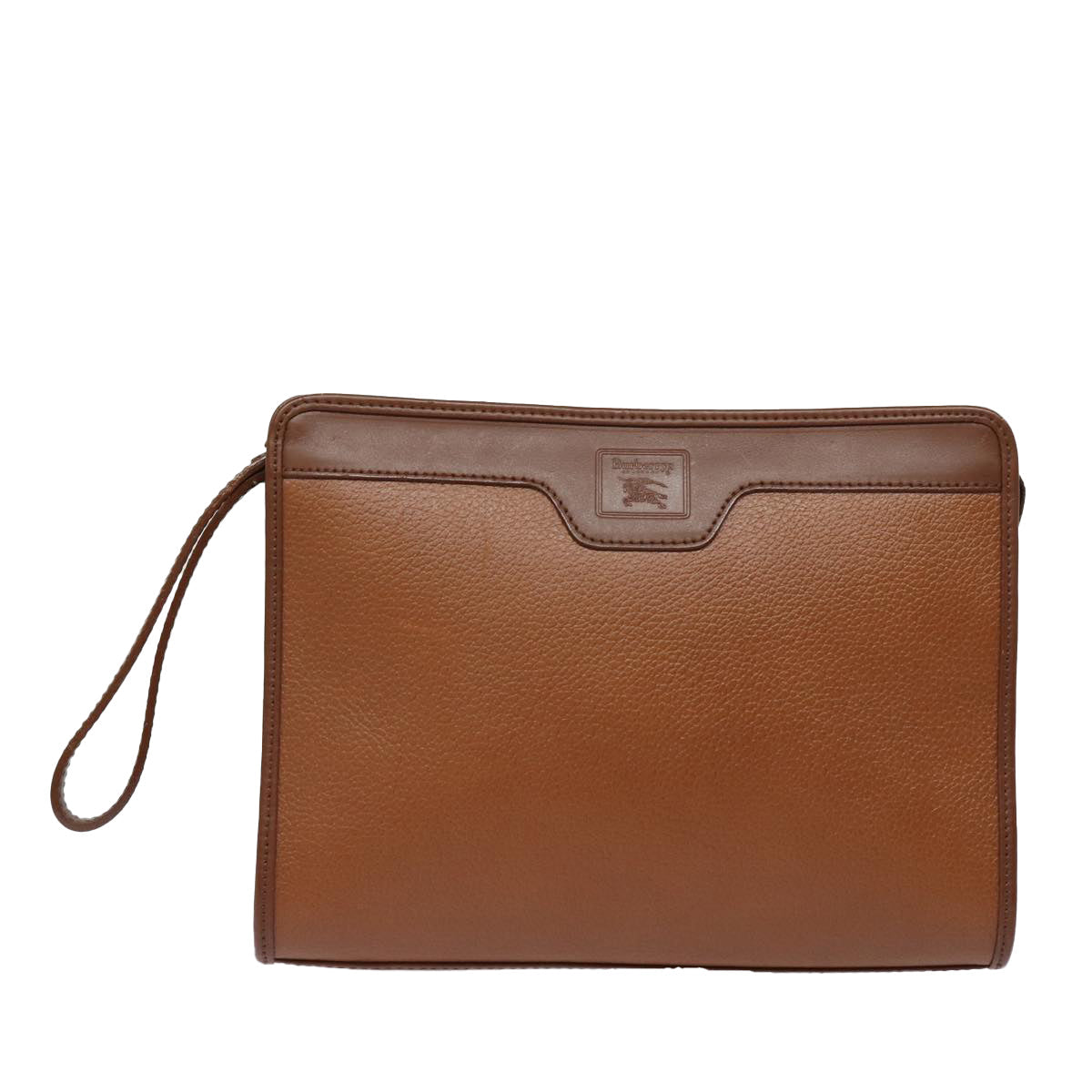 BURBERRYSs Clutch Bag Leather Brown Auth bs15306