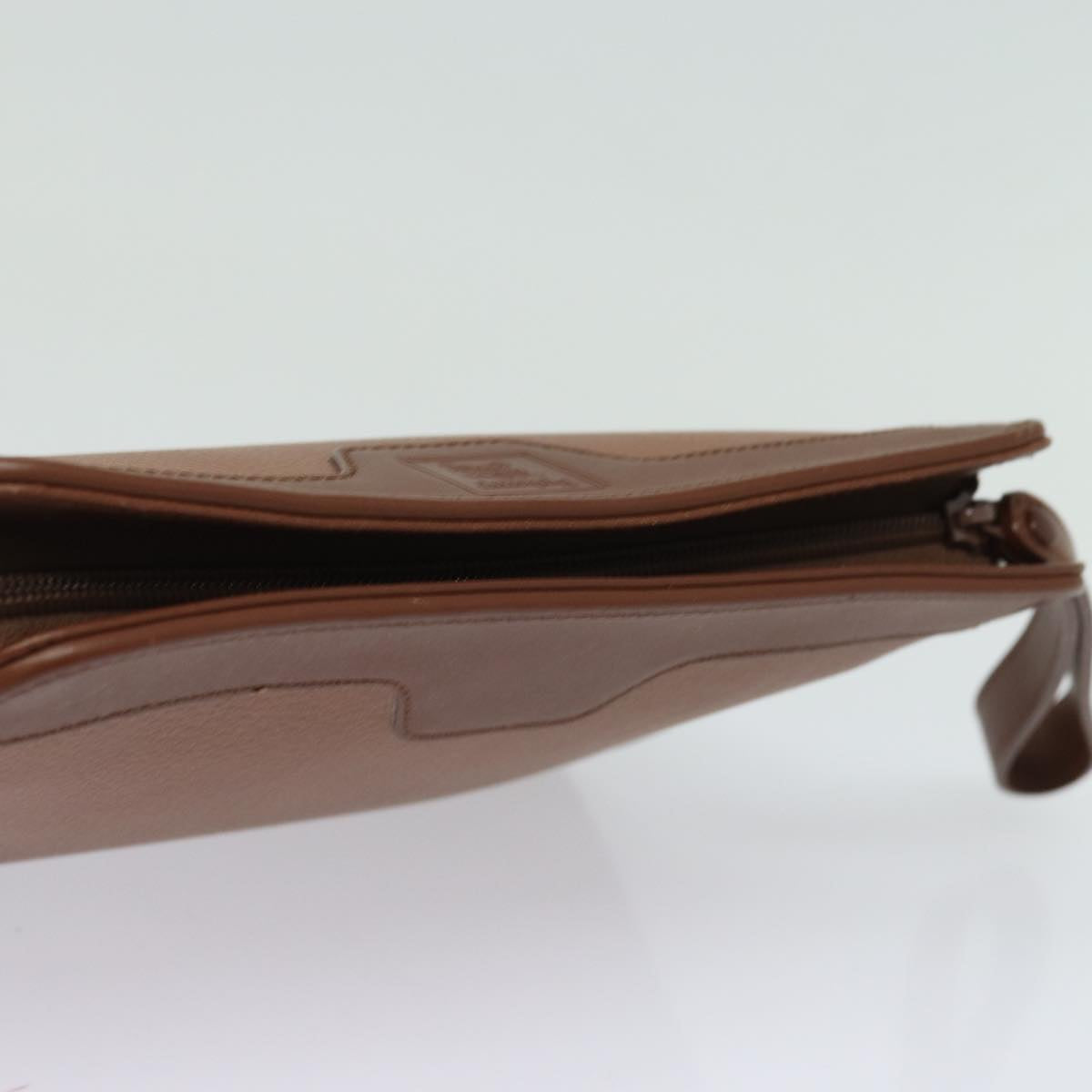 BURBERRYSs Clutch Bag Leather Brown Auth bs15306