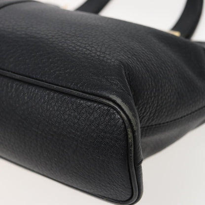BURBERRYSs Hand Bag Leather Black Auth bs15308