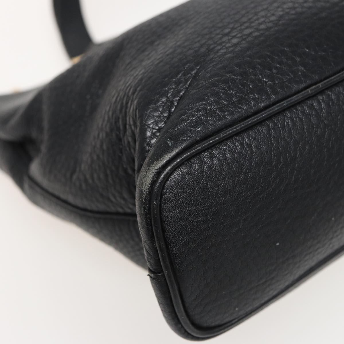 BURBERRYSs Hand Bag Leather Black Auth bs15308