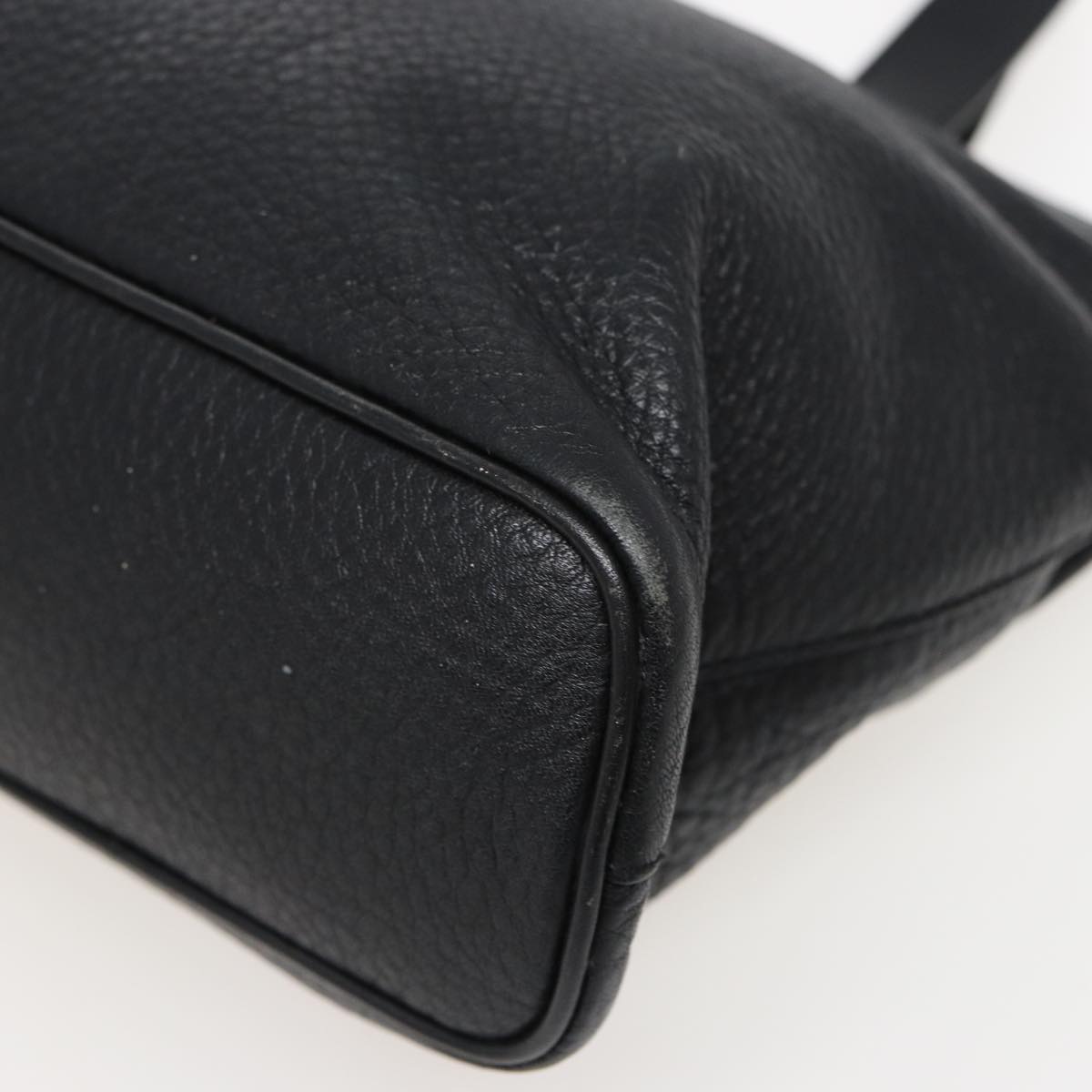 BURBERRYSs Hand Bag Leather Black Auth bs15308