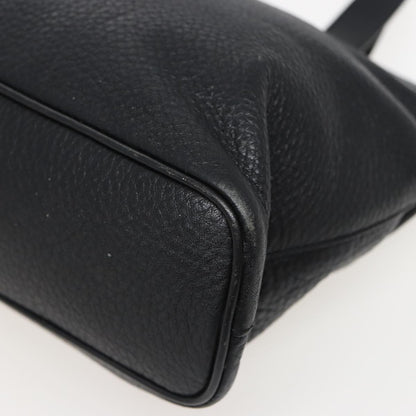 BURBERRYSs Hand Bag Leather Black Auth bs15308
