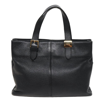 BURBERRYSs Hand Bag Leather Black Auth bs15308