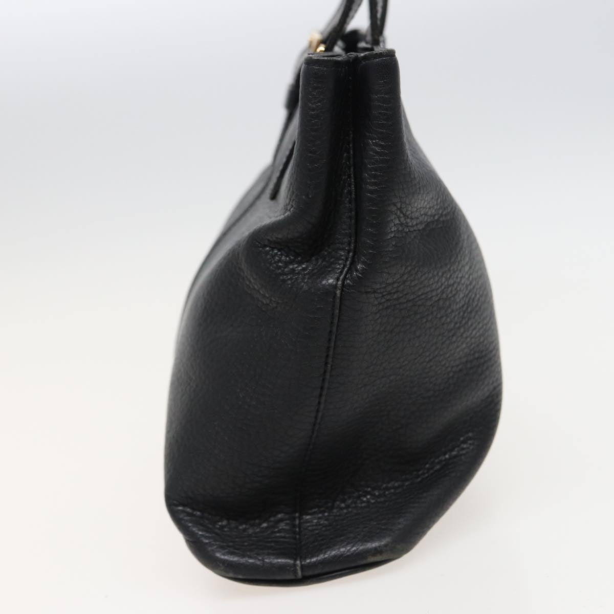 BURBERRYSs Hand Bag Leather Black Auth bs15308