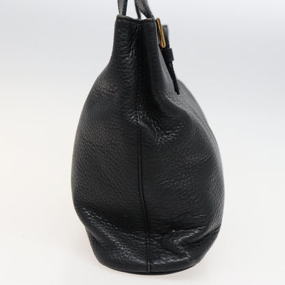 BURBERRYSs Hand Bag Leather Black Auth bs15308