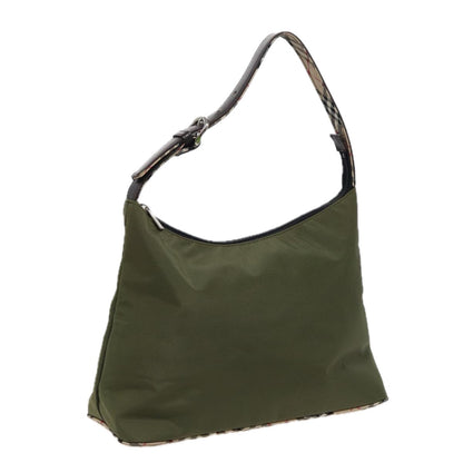 BURBERRYSs Blue Label Shoulder Bag Nylon Khaki Auth bs15353
