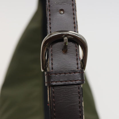 BURBERRYSs Blue Label Shoulder Bag Nylon Khaki Auth bs15353