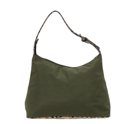 BURBERRYSs Blue Label Shoulder Bag Nylon Khaki Auth bs15353