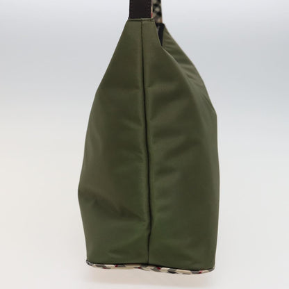 BURBERRYSs Blue Label Shoulder Bag Nylon Khaki Auth bs15353