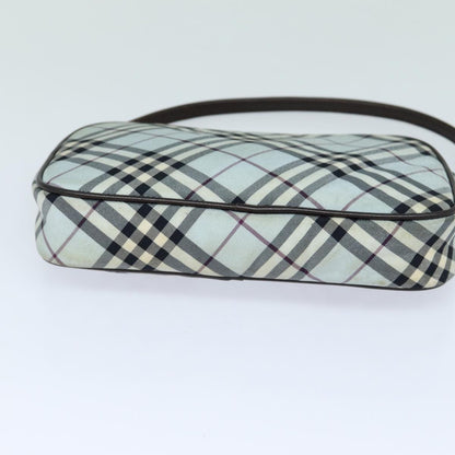 BURBERRY Nova Check Blue Label Hand Bag Nylon Light Blue Auth bs15360