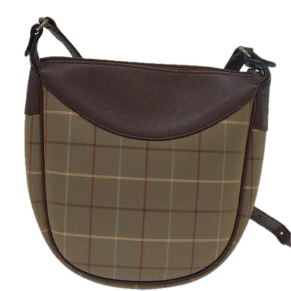 BURBERRYSs Nova Check Shoulder Bag Canvas Brown Auth bs15361