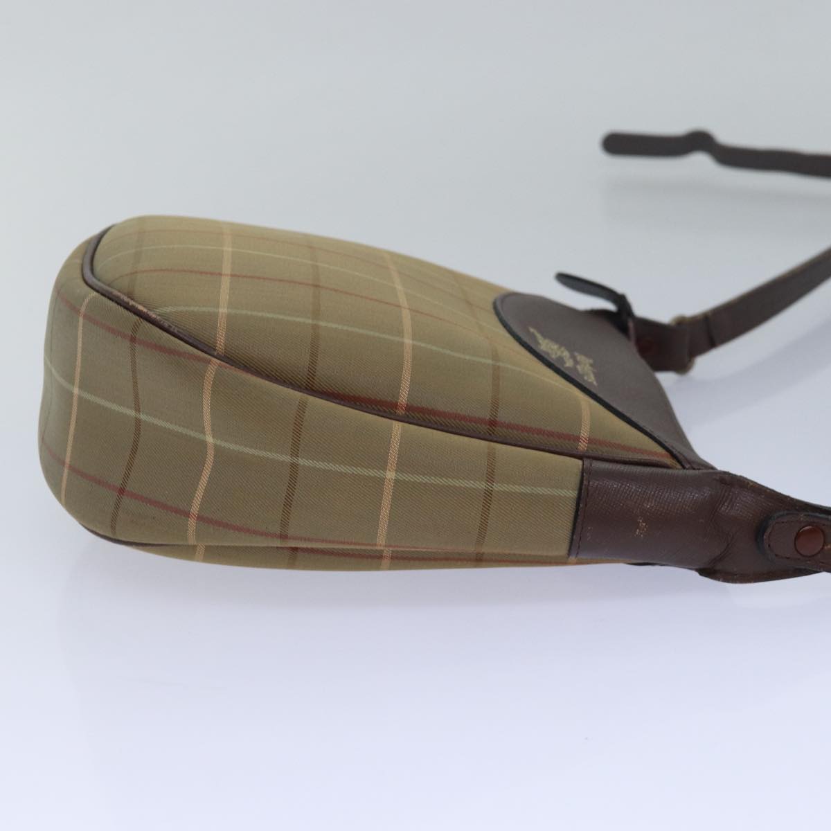 BURBERRYSs Nova Check Shoulder Bag Canvas Brown Auth bs15361