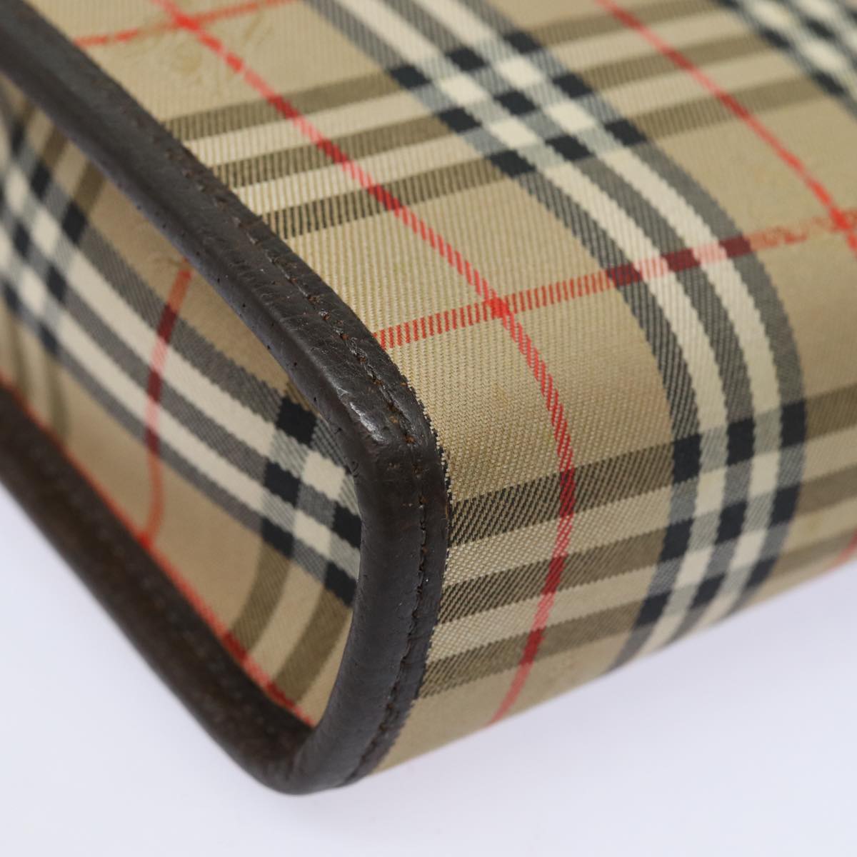 BURBERRYSs Nova Check Clutch Bag Canvas Beige Auth bs15450