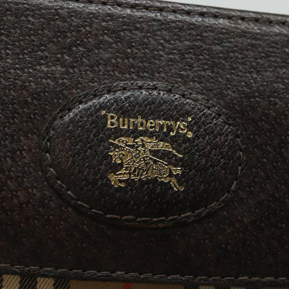 BURBERRYSs Nova Check Clutch Bag Canvas Beige Auth bs15450
