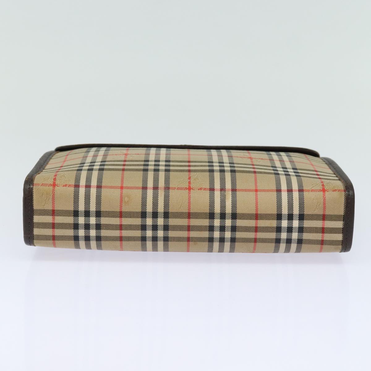 BURBERRYSs Nova Check Clutch Bag Canvas Beige Auth bs15450
