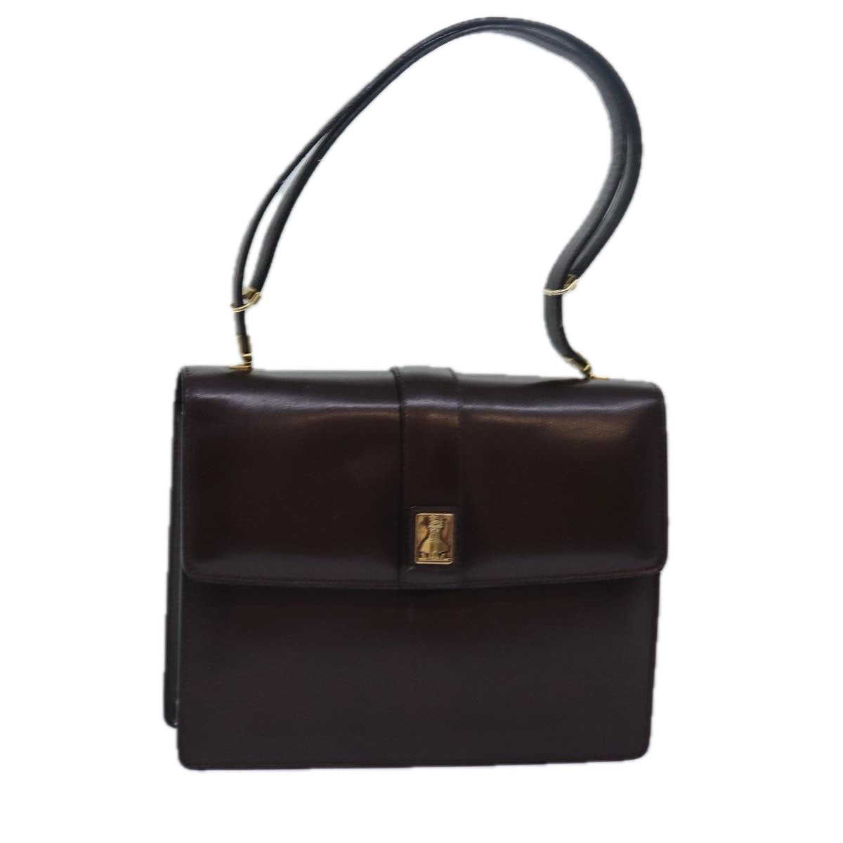 BURBERRYSs Nova Check Hand Bag Leather Brown Auth bs15451