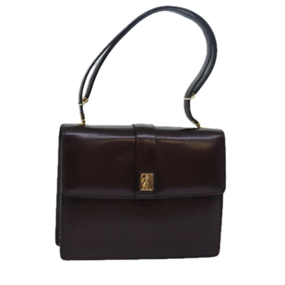 BURBERRYSs Nova Check Hand Bag Leather Brown Auth bs15451