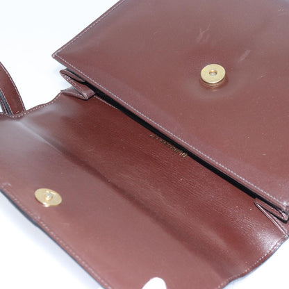 BURBERRYSs Nova Check Hand Bag Leather Brown Auth bs15451