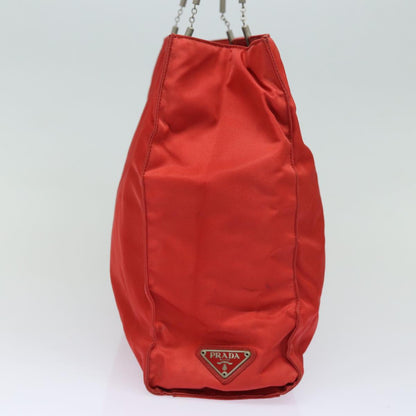 PRADA Hand Bag Nylon Red Auth bs15597