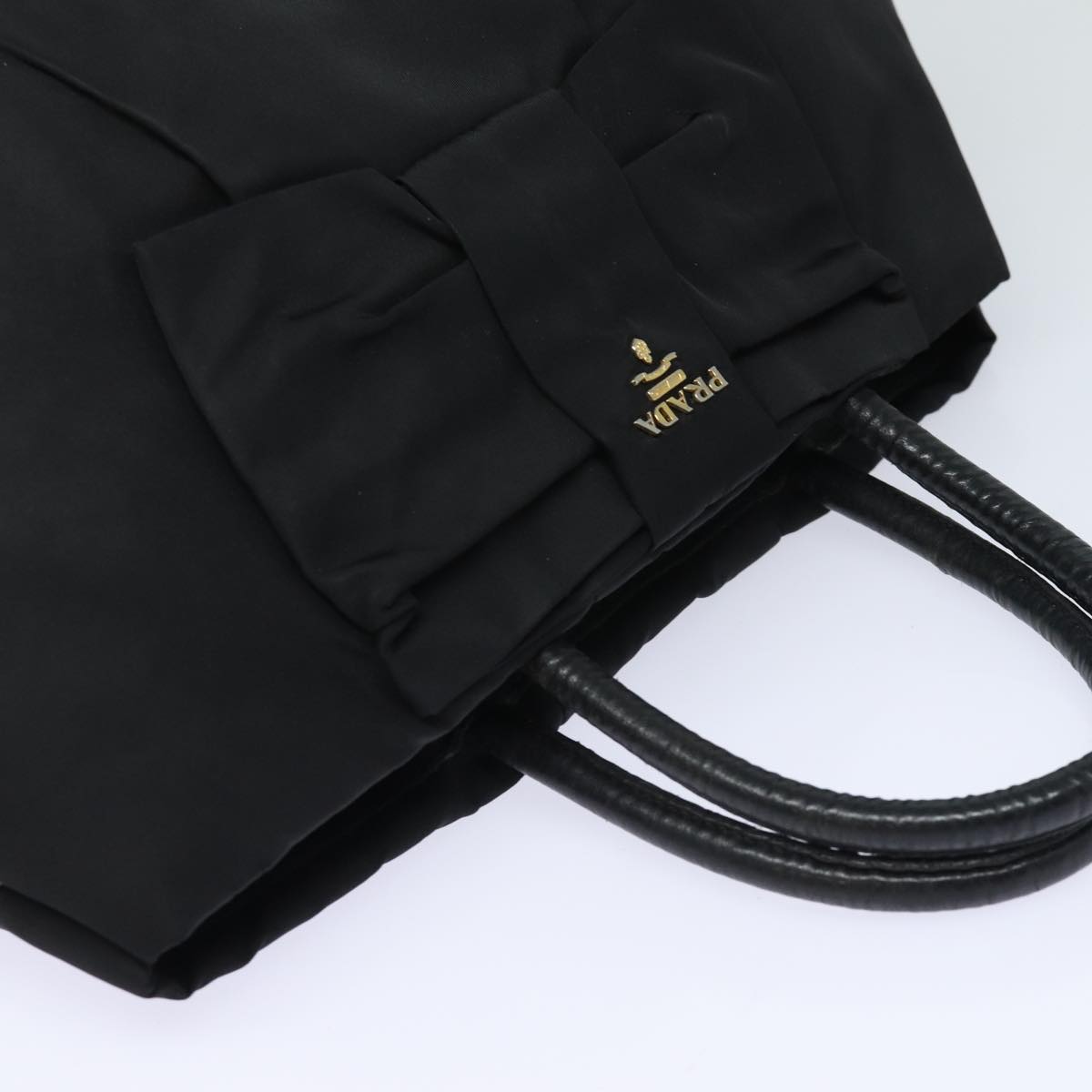 PRADA Hand Bag Nylon Black Auth bs15603