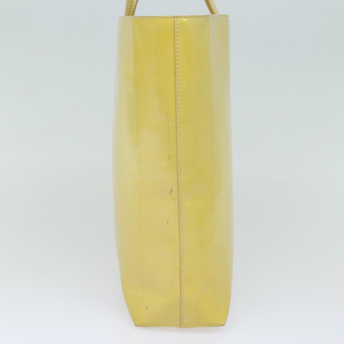 PRADA Hand Bag Patent leather Yellow Auth bs15609