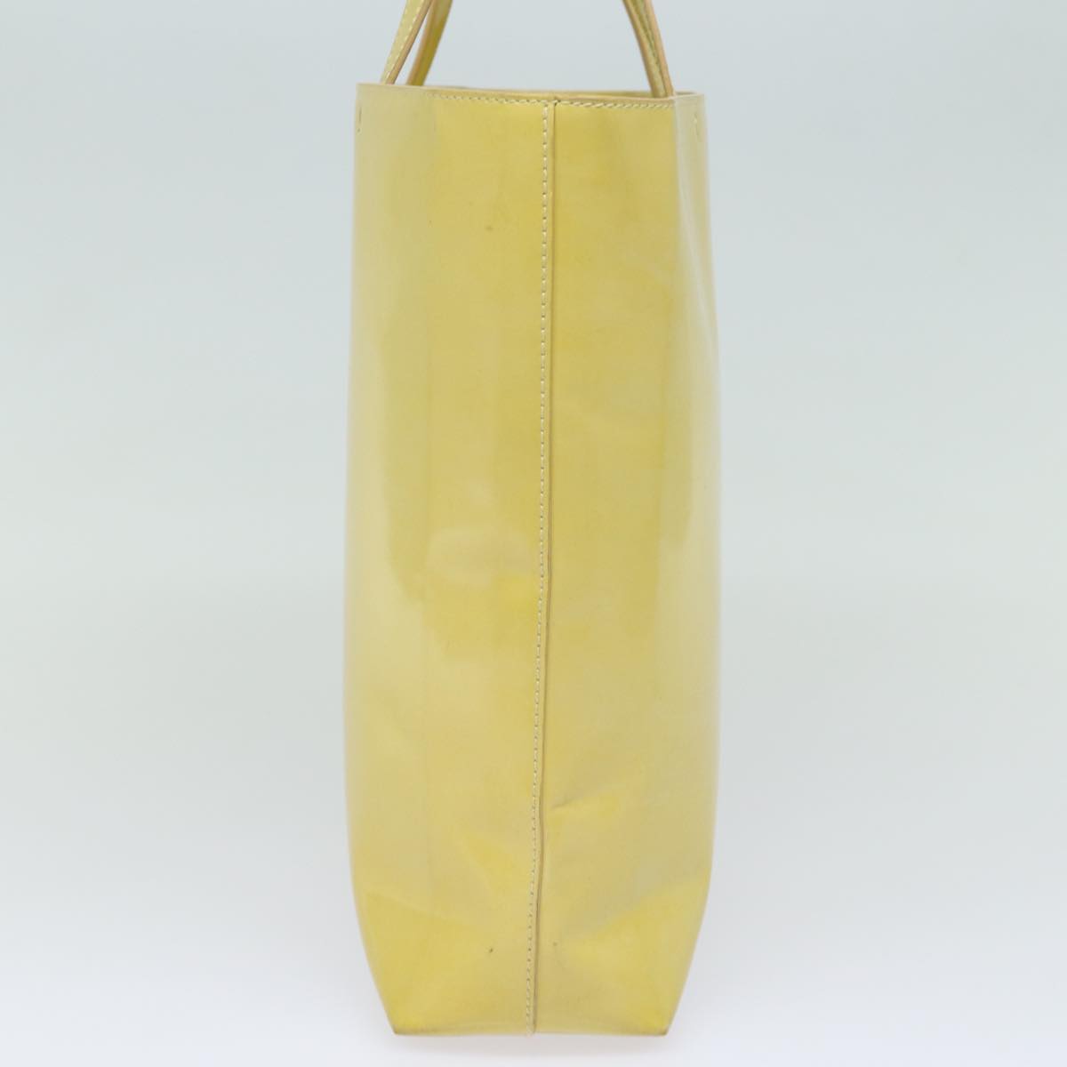 PRADA Hand Bag Patent leather Yellow Auth bs15609