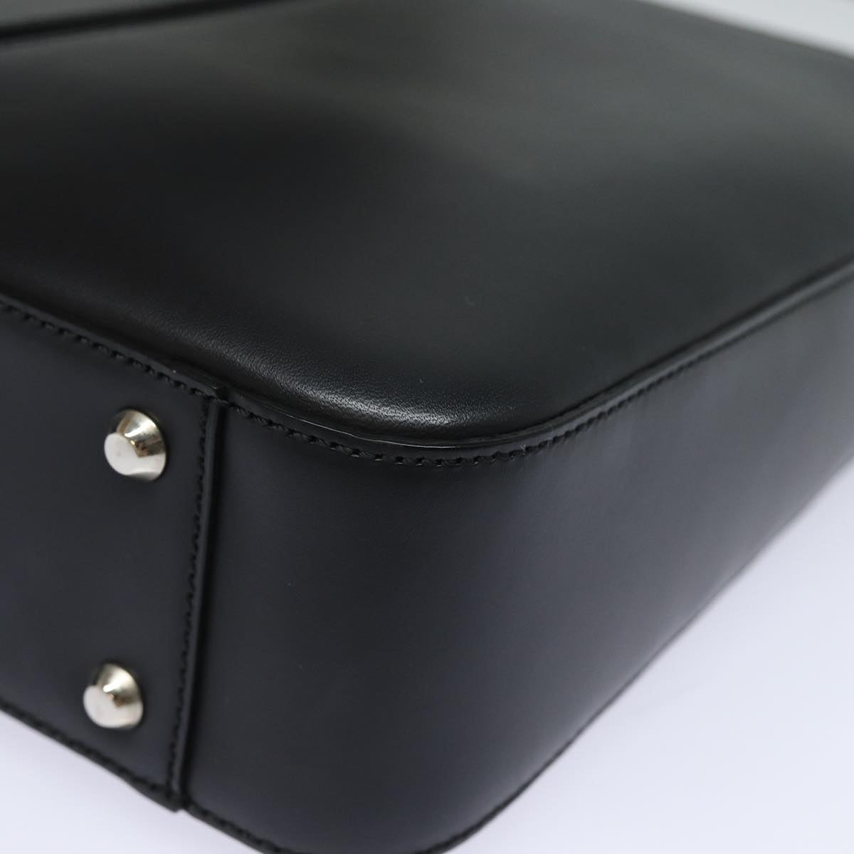 BURBERRY Shoulder Bag Leather Black Auth bs15614