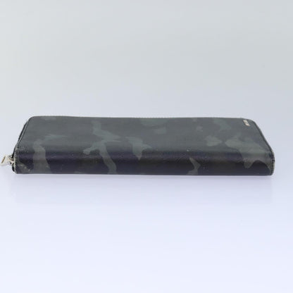 PRADA Camouflage Long Wallet Safiano leather Black Auth bs15649