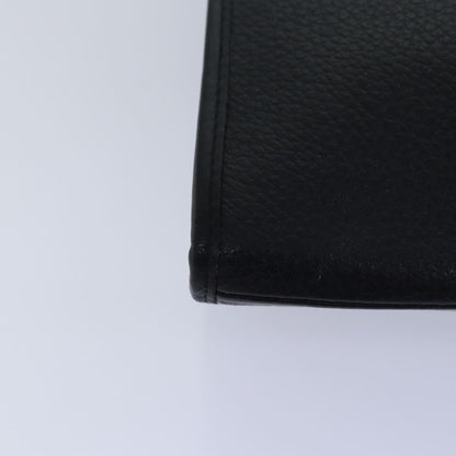 BURBERRYSs Clutch Bag Leather Black Auth bs15681