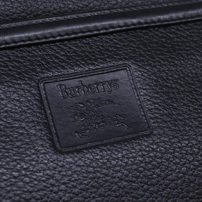 BURBERRYSs Clutch Bag Leather Black Auth bs15681