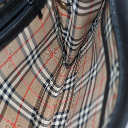 BURBERRYSs Clutch Bag Leather Black Auth bs15681