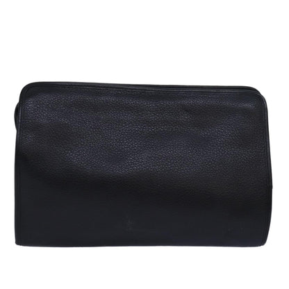 BURBERRYSs Clutch Bag Leather Black Auth bs15681