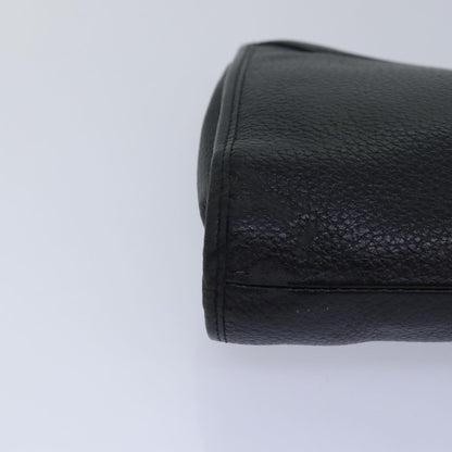 BURBERRYSs Clutch Bag Leather Black Auth bs15681