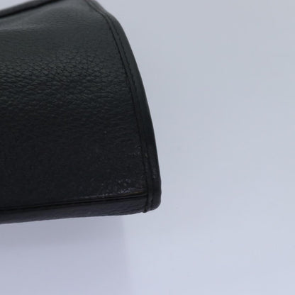 BURBERRYSs Clutch Bag Leather Black Auth bs15681