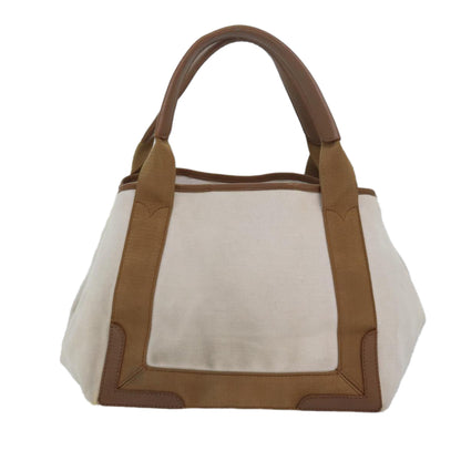 Balenciaga Navy kabas S Hand Bag Canvas Beige White 339933 Auth bs15696
