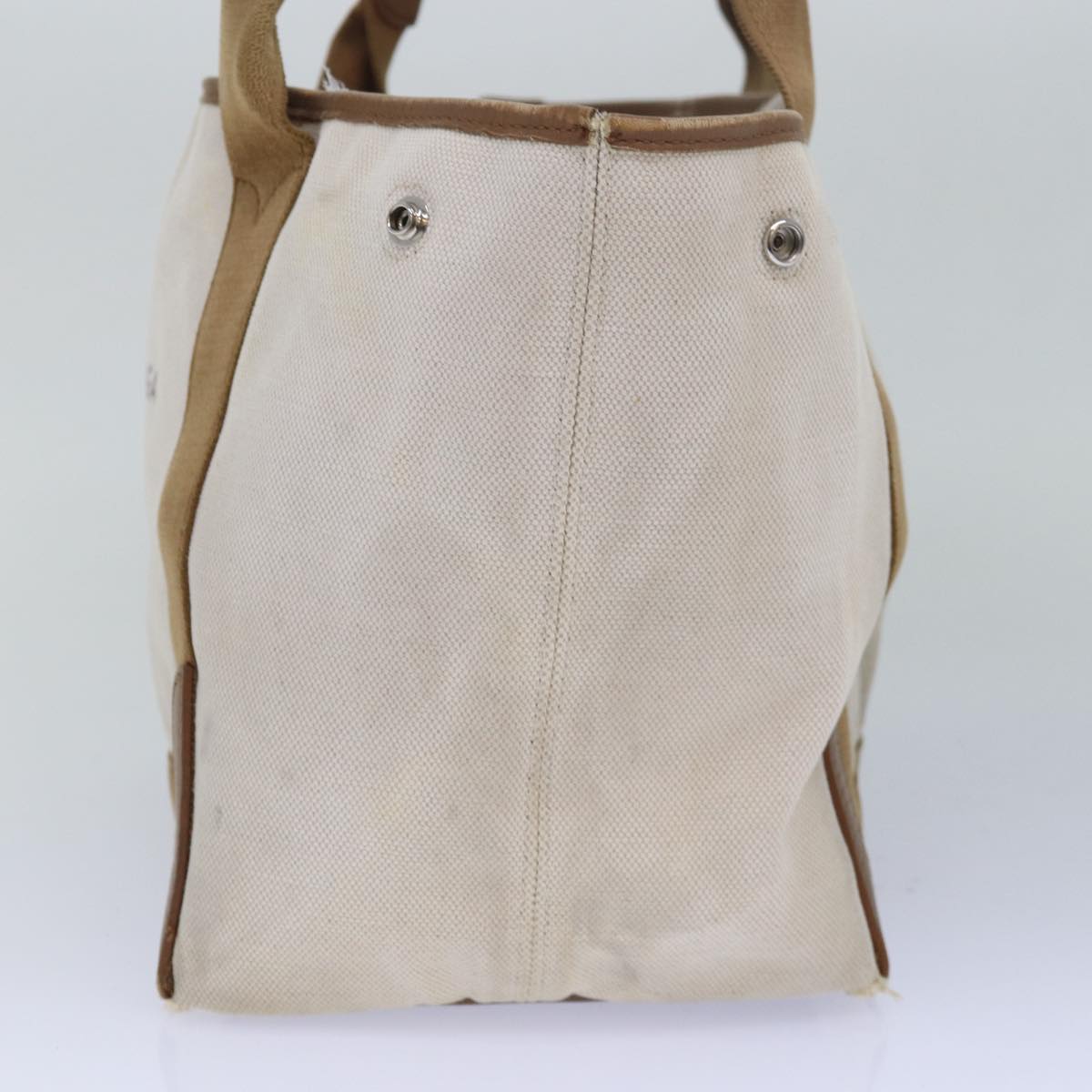 Balenciaga Navy kabas S Hand Bag Canvas Beige White 339933 Auth bs15696