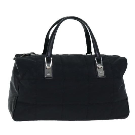 Chanel Choco Bar Hand Bag Enamel Black CC Auth bs