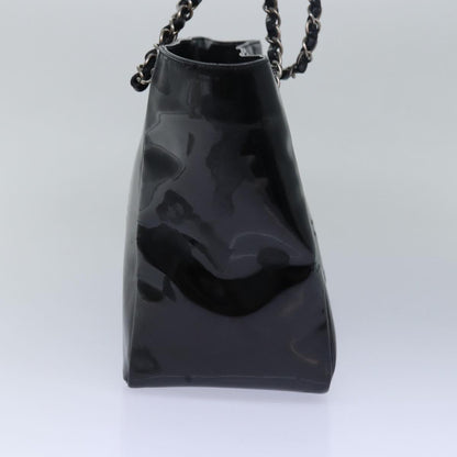 Chanel Chain Triple Coco Tote Bag Enamel Black CC Auth bs