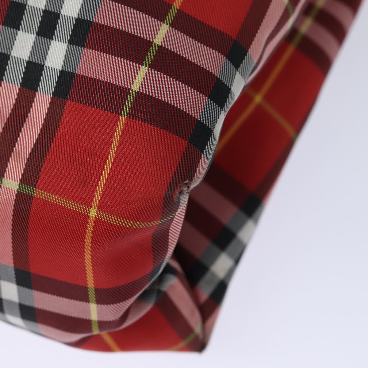 BURBERRY Nova Check Tote Bag Canvas Red Auth bs15730