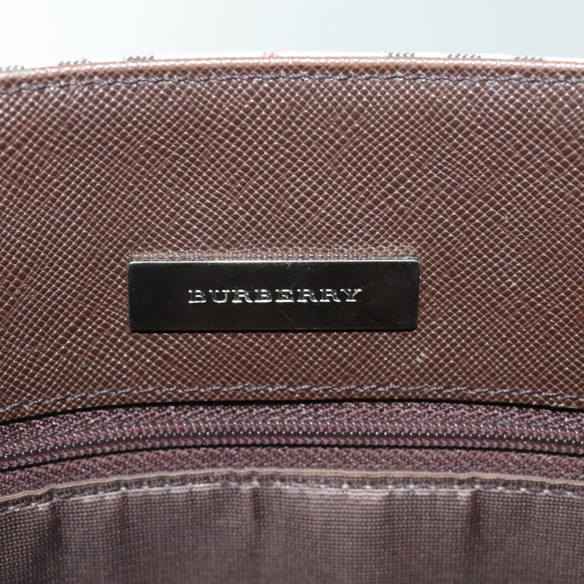 BURBERRY Nova Check Tote Bag Canvas Beige Auth bs15736