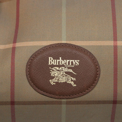 BURBERRYSs Nova Check Boston Bag Canvas Beige Auth bs15740