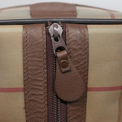 BURBERRYSs Nova Check Boston Bag Canvas Beige Auth bs15740
