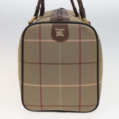 BURBERRYSs Nova Check Boston Bag Canvas Beige Auth bs15740